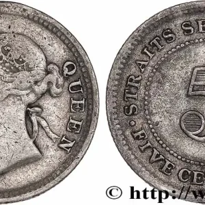 Bon Marché ÉTABLISSEMENTS DES DÉTROITS 5 Cents Victoria 1891 fwo_779392 Monde