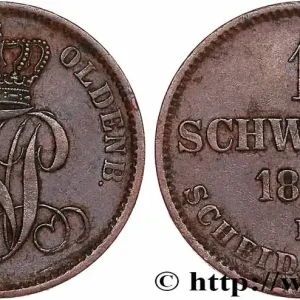 Authentique ALLEMAGNE - OLDENBOURG 1 Schwaren Grand-duc Nicolas Frédéric Pierre 1866 Hanovre fwo_779512 Monde