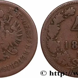 Dernière Chance AUTRICHE 4 Kreuzer aigle bicéphale 1861 Kremnitz fwo_779797 Monde