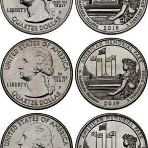 Quantité Limitée ÉTATS-UNIS D'AMÉRIQUE Lot de trois monnaies 1/4 Dollar American Memorial Park Quarter - Îles Mariannes du Nord 2019 Philadelphie-Denver-San Francisco fwo_550858 Monde