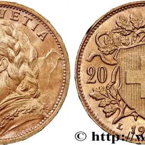 Commande En Gros OR, PALLADIUM ET PLATINE INVESTISSEMENT 20 Francs "Vreneli" 1935 Berne fwo_763779 Monde