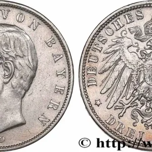 ALLEMAGNE - BAVIÈRE 3 Mark Othon Ier 1909 Munich fwo_771215 Monde Marque