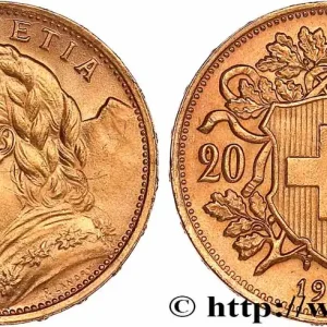 Haute Qualité OR, PALLADIUM ET PLATINE INVESTISSEMENT 20 Francs "Vreneli" 1922 Berne fwo_772495 Monde