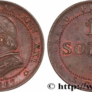 Commander Vite VATICAN ET ÉTATS PONTIFICAUX 1 Soldo an XXI buste large 1867 Rome fwo_774526 Monde