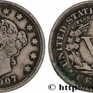 Prix Réduit ÉTATS-UNIS D'AMÉRIQUE 5 Cents Liberty Nickel 1907 Philadelphie fwo_776143 Monde