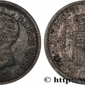 Édition Limitée ESPAGNE 50 Centimos Alphonse XIII S.M.-.V. 1904 Madrid fwo_776613 Monde