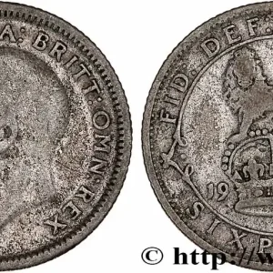 Dernier Modèle ROYAUME-UNI 6 Pence Georges V 1927 fwo_776706 Monde