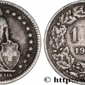 Populaire SUISSE 1 Franc Helvetia 1908 Berne fwo_776832 Monde