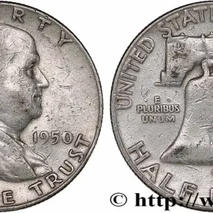 ÉTATS-UNIS D'AMÉRIQUE 1/2 Dollar Benjamin Franklin 1950 Philadelphie fwo_776848 Monde Nouvelle Collection