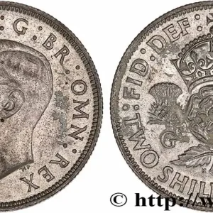 Usine Directe ROYAUME-UNI 1 Florin (2 Shillings) Georges VI 1944 fwo_777136 Monde