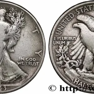 ÉTATS-UNIS D'AMÉRIQUE 1/2 Dollar Walking Liberty 1943 Philadelphie fwo_780166 Monde Meilleure Vente