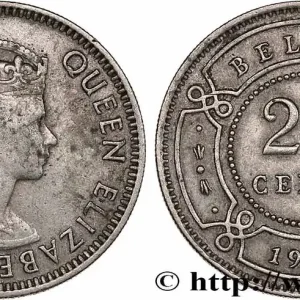 Original BELIZE 25 Cents reine Elizabeth II 1981 Royal Mint Llantrisant fwo_780169 Monde