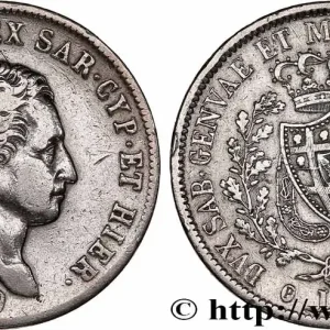 ITALIE - ROYAUME DE SARDAIGNE 5 Lire Charles-Félix 1829 Gênes fwo_780235 Monde Populaire