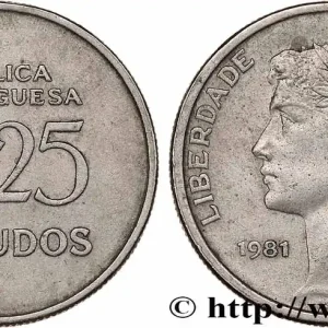 Exclusif PORTUGAL 25 Escudos “liberté et démocratie” 1981 fwo_780328 Monde