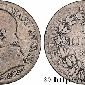 Authentique VATICAN ET ÉTATS PONTIFICAUX 1 Lire Pie IX an XXI 1867 Rome fwo_774533 Monde