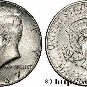 ÉTATS-UNIS D'AMÉRIQUE 1/2 Dollar Kennedy 1967 Philadelphie fwo_774682 Monde Super Prix
