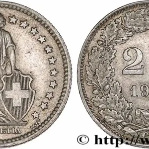 Original SUISSE 2 Francs Helvetia 1958 Berne - B fwo_776883 Monde