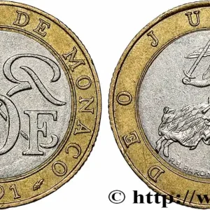 MONACO 10 Francs Rainier III 1991 Paris fwo_780992 Monde Haute Qualité