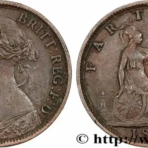 Satisfait Ou Remboursé ROYAUME-UNI 1 Farthing Victoria “Bun Head” 1861 fwo_781136 Monde