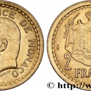 Marque MONACO 2 Francs Louis II (1943) Paris fwo_781153 Monde
