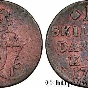 DANEMARK 1 Skilling Christian VII 1771 Copenhague fwo_781386 Monde Offre Spéciale