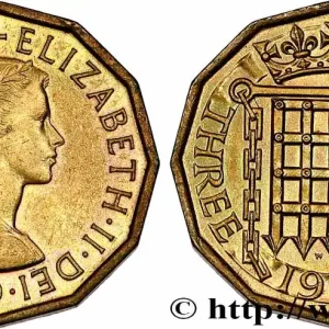 Authentique ROYAUME-UNI 3 Pence Élisabeth II 1965 fwo_781393 Monde