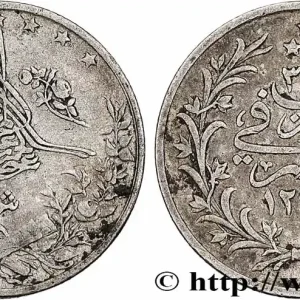 ÉGYPTE 2 Qirsh Abdul Hamid II an 33 AH 1293 1907 Heaton fwo_781424 Monde Expédition Rapide