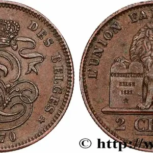 BELGIQUE 2 Centimes Léopold II 1870 fwo_781496 Monde Commander Vite