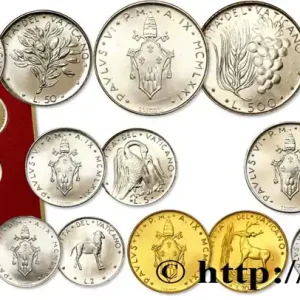 VATICAN ET ÉTATS PONTIFICAUX Série 8 monnaies Paul VI an IX 1971 Rome fwo_747982 Monde Bon Plan