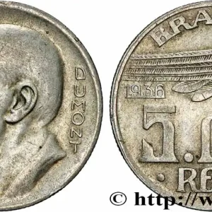 Meilleure Qualité BRÉSIL 5000 Reis Alberto Santos-Dumont 1936 fwo_769085 Monde
