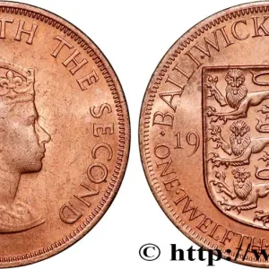 JERSEY 1/12 Shilling Élisabeth II 1964 fwo_774025 Monde Authentique