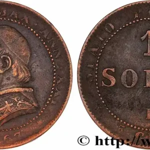 Must-Have VATICAN ET ÉTATS PONTIFICAUX 1 Soldo an XXI buste large 1867 Rome fwo_775144 Monde