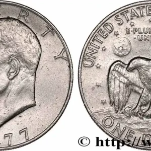 Expédié Aujourd’hui ÉTATS-UNIS D'AMÉRIQUE 1 Dollar Eisenhower / aigle posé sur la Lune 1977 Philadelphie fwo_776757 Monde