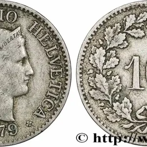 SUISSE 10 Centimes (Rappen) Helvetia 1879 Berne fwo_780670 Monde Nouvel Arrivage