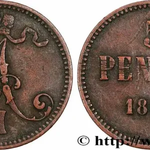 Authentique FINLANDE 5 Pennia monogramme Tsar Alexandre III 1866 fwo_780796 Monde