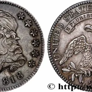 ÉTATS-UNIS D'AMÉRIQUE 25 Cents (1/4 Dollar) type “Capped Bust” 1818 Philadelphie fwo_781152 Monde Réduction