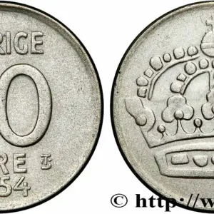 SUÈDE 50 Ore 1954 fwo_781376 Monde Édition Limitée