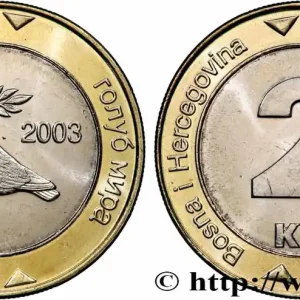 BOSNIE HERZÉGOVINE 2 Konvertible Marka Colombe de la Paix 2003 fwo_781899 Monde Offre Spéciale