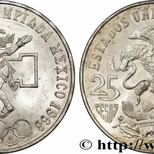 Seulement Aujourd’hui MEXIQUE 25 Pesos Jeux Olympiques de Mexico 1968 Mexico fwo_782014 Monde