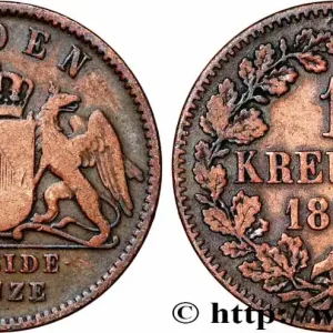 ALLEMAGNE - BADE 1 Kreuzer Grand-Duché de Bade 1864 fwo_782862 Monde Seulement Aujourd’hui