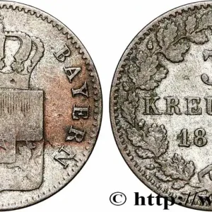 ALLEMAGNE - BAVIÈRE 3 Kreuzer Louis Ier de Bavière 1853 Munich fwo_782864 Monde Exclusif