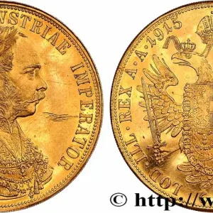 Usine Directe OR, PALLADIUM ET PLATINE INVESTISSEMENT 4 Ducats, refrappe moderne François Joseph 1915 fwo_783827 Monde