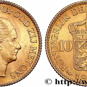 Nouveauté OR, PALLADIUM ET PLATINE INVESTISSEMENT 10 Gulden Wilhelmina, 4e type 1927 Utrecht fwo_783831 Monde