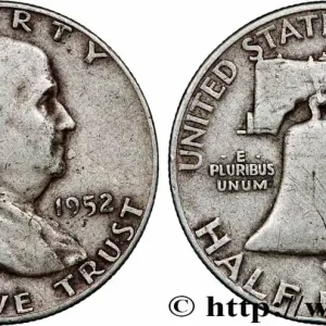 ÉTATS-UNIS D'AMÉRIQUE 1/2 Dollar Benjamin Franklin 1952 Denver fwo_783882 Monde Meilleure Qualité