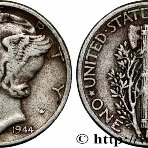 ÉTATS-UNIS D'AMÉRIQUE 1 Dime Mercury 1944 Philadelphie fwo_783889 Monde Dernier Modèle