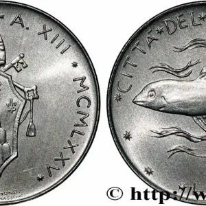 Super Prix VATICAN ET ÉTATS PONTIFICAUX 10 Lire armes du Vatican, An XIII du pontificat de Paul VI / poisson 1975 fwo_784489 Monde