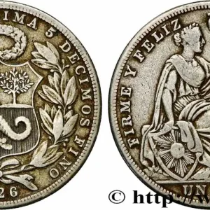 Usine Directe PÉROU 1 Sol emblème / “Liberté” 1926 Lima fwo_784873 Monde