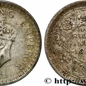 Satisfait Ou Remboursé INDES BRITANNIQUES 1/2 Rupee (Roupie) Georges VI 1944 Lahore - L fwo_784895 Monde