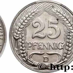 ALLEMAGNE 25 Pfennig Empire aigle impérial 1909 Munich fwo_781169 Monde Fait Main