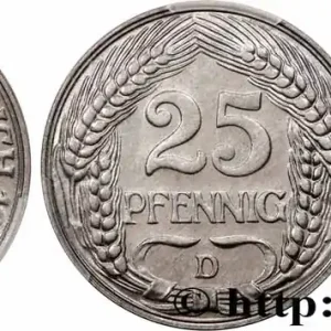 ALLEMAGNE 25 Pfennig Empire aigle impérial 1909 Munich fwo_781170 Monde Vente Directe